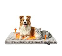 Mora Pets Tapis Chauffant Chat Auto Chauffant 90 x 60 cm Gris Clair | Tapis auto chauffant pour animaux, espace confortable pour s’étirer, tapis thermique doux pour grands chats et chiens moyens