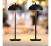 Moragin Lot de 2 lampes de table LED sans fil rechargeables, fonctionne avec des piles, étanchéité IP65, pour terrasse, restaurant, maison, dîner, éclairage de table - lampe tactile rechargeable