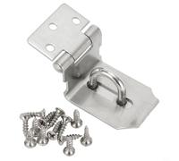 Moraillon à 90 degrés et agrafe pour cadenas, fabriqué en acier inoxydable 304, fiable pour les portes, armoires et zones de rangement (7,6 cm)