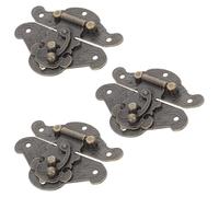 Moraillon à Bras Oscillant en Alliage de Zinc Vintage 3 Pièces | Finition Café, Vis Incluses, pour Restauration de Meubles et Réparation Maison