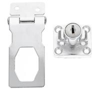 moraillon à clé, Lot de 2 moraillons à clé for cadenas porte, en alliage zinc et fer, dimensions : 8-9,5 x 3, 0,15 cm(8.00X3.20X0.15CM)