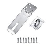 Moraillon de Cadenas,1pcs Acier Inoxydable Loquet de Porte Verrou Porte Agrafe Cadenas,Moraillon pour Verrouillage de Porte Moraillon et Agrafe Robustes (4 Inch Argent)