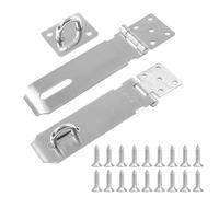 Moraillon de Porte Cadenas, 2pcs Fermoir de Loquet Porte Exterieur, 5 Pouces Acier Inoxydable Moraillon de Verrou Porte Exterieur avec Vis pour Placard Garage Fermeture Porte (Argent)