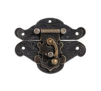 Moraillon de serrure antique |Plaque de verrouillage de poitrine décorative en alliage de zinc |Serrure d'armoire en bronze rétro pour boîte à bijoux en bois/boîte à outils/coffre (L 82 * 65mm)