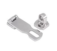 Moraillon de Verrouillage en Acier Inoxydable, Loquet de Sûreté pour Porte de Bateau et Trappe, Attache Renforcée avec Support pour Cadenas, Serrure de Sécurité Tournante 3 x 1 Pouce