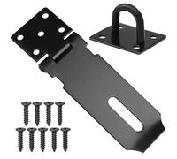 Moraillon et agrafe de 10,2 cm très résistants, cadenas en acier inoxydable avec vis de fixation, verrous à fermoir sécurisé pour abri de jardin, armoire, garage, chambre à coucher, portail, cage pour