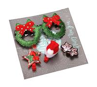 Morain Accessoires pour cheveux de Noël avec lunettes de Père Noël, festival, fête, épingle à cheveux, pince à cheveux en bois de bois, cosplay, coiffe, coffret cadeau, lunettes de vacances, coffret