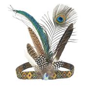 Morain Bandeau à plumes pour un bandeau indien confortable et vintage pour les fêtes à thème et les festivals, les festivals