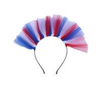 Morain Bandeau de fête de l'indépendance pour la fête nationale trois couleurs Bandeau fête Carnaval Patriotique Bandeau en maille pour photographie