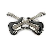Morain Ceinture de taille, boucle de ceinture de guitare de cowboy occidental, boucle de ceinture unisexe en métal noir, Noir , Length and width about 13*8cm