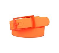 Morain Ceinture simple, unisexe pour adulte, boucle vintage en silicone, boucle rectangulaire, ceinture pour vérifier la sécurité, Orange, The belt is about 3.5cm wide and 123cm long
