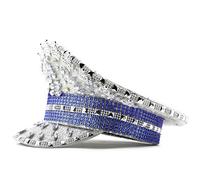 Morain Chapeau de capitaine étincelant à paillettes pour enterrement de vie de jeune fille Capitaine Mariée pour acteur Actrice Soirée Polyester