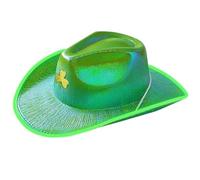 Morain Chapeau de trèfle vert à LED populaire pour la StPatricks - Accessoires de fêtes irlandaises - Chapeau de fête sur le thème du festival - Couvre-chef pour tous les âges