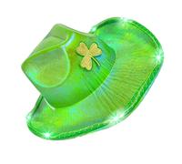 Morain Chapeau de trèfle vert à LED populaire pour la StPatricks - Accessoires de fêtes irlandaises - Chapeau de fête sur le thème du festival - Couvre-chef pour tous les âges