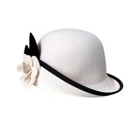 Morain Chapeau Fedoras élégant pour cosplay, fête, bord enroulé, fleur de camélia, chapeau pour adulte, carnaval, fête, accessoires en laine Fedoras