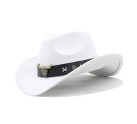Morain Chapeaux de fête amusants Chapeau de cowboy Chapeau Western Chapeau pour femme Adulte Cowboy Cuir Band Fedora Accessoires de costume Adulte Paille Soleil Femmes Hommes Cowgirl Western Coloré