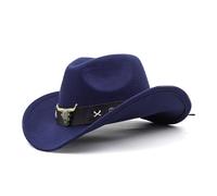 Morain Chapeaux de fête amusants Chapeau de cowboy Chapeau Western Chapeau pour femme Adulte Cowboy Cuir Band Fedora Accessoires de costume Adulte Paille Soleil Femmes Hommes Cowgirl Western Coloré