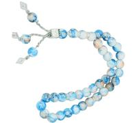 Morain Chapelet de prière bouddhiste confortable et léger en résine de verre, 33 perles, bijoux spirituels pour rituels de pleine conscience, perles en verre, taille unique, Comme décrit