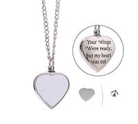 Morain Collier à chaîne plate européen et pendentif urne en forme de cœur pour couple