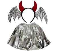 Morain Glinting - Robe bandeau diable pour Halloween, cosplay, fête, bandeau amusant et sombre