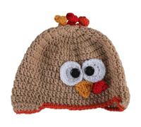 Morain Handcrochet Earfalp Turquie Chapeau de dinde pour réunions de famille Enfants Joli chapeau de tête de mort respirant Festival Fête Selfie Turquie Taille Réglable Décoration de vacances Fête