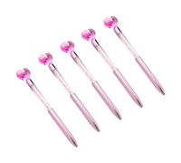 Morain Lot de 5 stylos à bille en cristal pour écriture lisse en forme de cœur, stylo à huile décoratif pour école et salle de classe