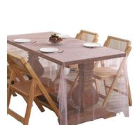 Morain Nappe en organza transparent avec accents de perles pour tables de salle à manger, fêtes et présentoirs décoratifs, chemin de table infroissable