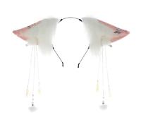 Morain Oreilles en fourrure - Accessoire pour cheveux - Oreilles d'animaux mignonnes en peluche - Serre-tête à pompons - Pour adultes - Chats - Renards - Chiens - Fête d'anniversaire