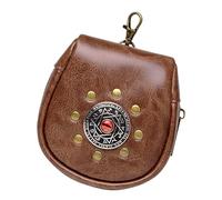 Morain Pochettes médiévales en cuir PU en relief rétro pour costume d'Halloween, marron, 9.36x8.1327in, sac à main taille