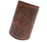 Morain Protège-bras médiéval en cuir PU durable pour jeux de rôle pour reconstitutions historiques, marron, taille unique