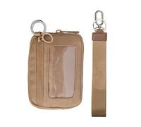 Morain Sac banane court résistant à l'eau avec fenêtre transparente Porte-cartes, sac de ceinture de course à pied, support de téléphone, marron, 9.36x8.2877in, Sacs de ceinture
