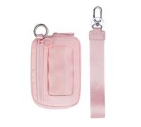 Morain Sac banane court résistant à l'eau avec fenêtre transparente Porte-cartes, sac de ceinture de course à pied, support de téléphone, rose, 9.36x8.2873in, Sacs de ceinture