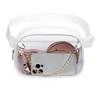 Morain Sac banane transparent pour la poitrine, approuvé par les stades, sac de sport, sac à bandoulière décontracté, sac de taille imperméable, blanc, 9.36x8.959in, Sacs de poitrine