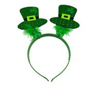 Morain Serre-tête pour adulte avec trèfles irlandais et paillettes en poudre pour fête patrick carnaval