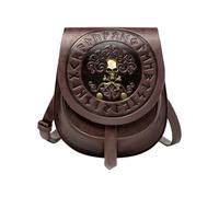 Morain Style européen médiéval pour femmes, sacs à bandoulière, sac à bandoulière en cuir PU, sac de taille, sac à main pour téléphone rétro, café, 9.36x8.5416in, sac à main bandoulière