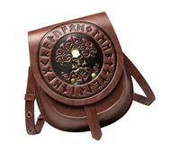 Morain Style européen médiéval pour femmes, sacs à bandoulière, sac à bandoulière en cuir PU, sac de taille, sac à main pour téléphone rétro, marron, 9.36x8.5415in, sac à main bandoulière