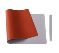 Morain Tapis de Souris de Bureau en Cuir synthétique antidérapant et imperméable pour Ordinateur Portable, Bureau et Maison (Marron/Gris, 100 x 50 cm)