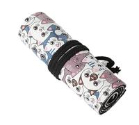 Morain Trousse à crayons en toile avec 12/24/36/48/72 trous - Motif chats - Fournitures scolaires pour artistes