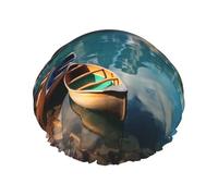Moraine Lake Canoes Bonnet de douche pour femme double couche épais réutilisable et imperméable avec bande élastique lavable pour homme et femme