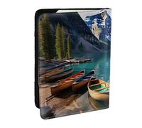Moraine Lake Canoes Étui de passeport pour voyage, étui portefeuille RFID en cuir synthétique pour passeport pour homme et femme