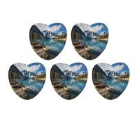 Moraine Lake Canoes Lot de 5 feuilles d'encens parfumées à suspendre pour voiture, maison, décoration intérieure, forme d'amour, style noir