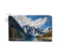 Moraine Lake Canoes - Porte-monnaie avec porte-clés - Joli porte-monnaie portable avec fermeture éclair pour homme et femme - Style - Taille unique - Motif floral, Style :, Taille unique, Motif floral