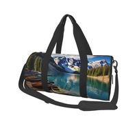 Moraine Lake Canoes - Sac de voyage rond pliable pour le week-end, le week-end, le sport, la gym, noir, taille unique, Noir , Taille unique
