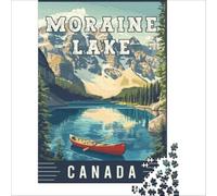 Moraine Lake in Canada Puzzle 1000 pièces | puzzle en écoutant de la musique un passe temps relaxant avec vos titres préférés en fond pour une soirée calme50x75cm