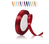 MORAINJAY 10mm Bordeaux Ruban Satin,1cm Ruban Rouleau pour Emballage Cadeaux,23 Mètres Satin Ribbon Roll pour Bouquets,Ballon,Couture,Nœuds,Gâteau,Décoration de Mariage/Anniversaire/Noël/Fête
