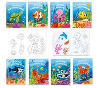 MORAINJAY 16 Mini Livres à Colorier Enfants, Mini Coloriage Enfants, Livrets de Coloriage Fille Garçon, Animaux Marins, Petits Cadeaux Anniversaire, Remplissage Sacs Surprise