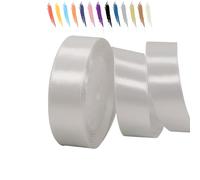 MORAINJAY 25mm Blanc Naturel Ruban Satin,2.5cm Ruban Rouleau pour Emballage Cadeaux,23 Mètres Satin Ribbon Roll pour Bouquets,Ballon,Couture,Nœuds,Gâteau,Décoration de Mariage/Anniversaire/Noël/Fête