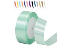 MORAINJAY 25mm Bleu Clair Ruban Satin,2.5cm Ruban Rouleau pour Emballage Cadeaux,23 Mètres Satin Ribbon Roll pour Bouquets,Ballon,Couture,Nœuds,Gâteau,Décoration de Mariage/Anniversaire/Noël/Fête