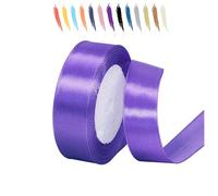 MORAINJAY 25mm Bleu Violet Ruban Satin,2.5CM Ruban Rouleau pour Emballage Cadeaux,23 Mètres Satin Ribbon Roll pour Bouquets,Ballon,Couture,Nœuds,Gâteau,Décoration de Mariage/Anniversaire/Noël/Fête