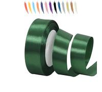 MORAINJAY 25mm Vert Foncé Clair Ruban Satin,2.5cm Ruban Rouleau pour Emballage Cadeaux,23 Mètres Satin Ribbon Roll pour Bouquets,Ballon,Couture,Nœuds,Gâteau,Décoration de Mariage/Anniversaire/Noël